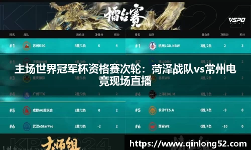 主场世界冠军杯资格赛次轮：菏泽战队vs常州电竞现场直播